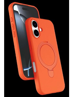 iPhone 16 Regal Magsafe Standlı Kapak - Turuncu