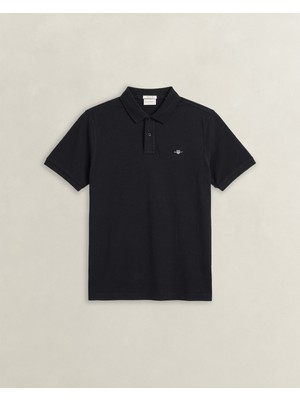 Gant Erkek Siyah Regular Fit Polo Yaka T-Shirt 2427178T.5