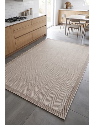 Merinos Sisal Modern Salon Mutfak Balkon Koridor Halı Bej-Kahverengi 71-70