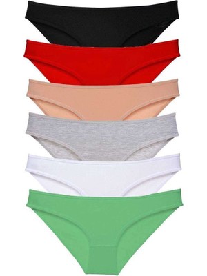 6 Adet Süper Eko Set Likralı Kadın Slip Külot Renk 2 — Beden: Xl
