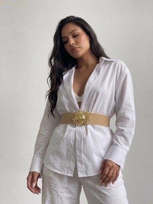 Harmony Fashion Bej Kadın Kemer