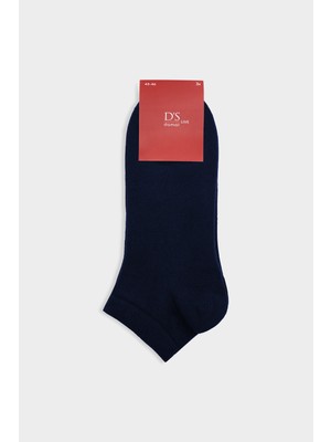 D'S Damat Ds Damat Lacivert 3'lü Pamuklu Spor Patik Çorap Set