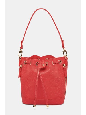 Vakko Red Monogram Bag