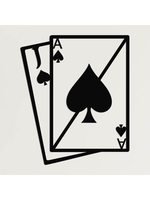 Metal Duvar Sanatı - Black Jack - 3D Duvar Silueti Metal Duvar Dekoru Ev Ofis Dekorasyonu Yatak Odası Oturma Odası Dekor Heykel (26 G x 30 Y/66X76CM)
