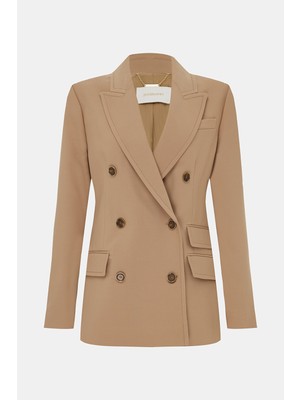 Zimmermann Zımmermann Beige Buttoned Wool Jacket