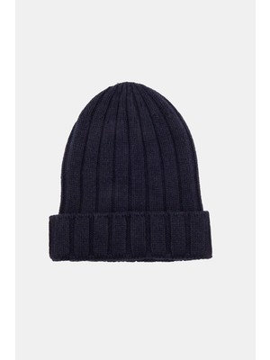 Vakko Navy Cashmere Beanie