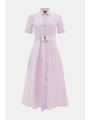 Lorena Antoniazzi Vakko By Lorena Antonıazzı Pink Short Sleeve Midi Dress