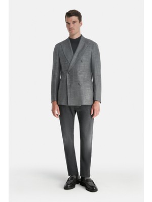 Tagliatore Vakko By Taglıatore Grey Double-Breasted Jacket