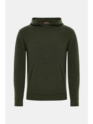 Daniele Fiesoli  Vakko By Danıele Fıesolı Khaki Hooded Knit Sweater