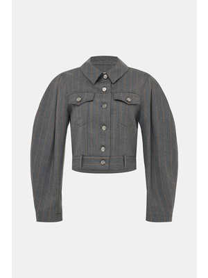 Ganni Gannı Grey Buttoned Jacket