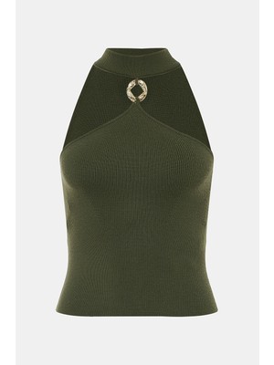 Simkhai Sımkhaı Dark Khaki Sleeveless Blouse