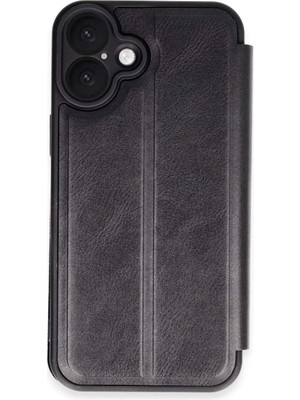 iPhone 16 Kılıf Flip Cover - Siyah