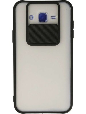 Samsung Galaxy J7 Kılıf Palm Buzlu Kamera Sürgülü Silikon - Siyah