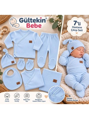 Gültekin Bebe Babymed Sade Kız ve Erkek 7 Li Hastane Çıkışı -BA7700326 - Mavi
