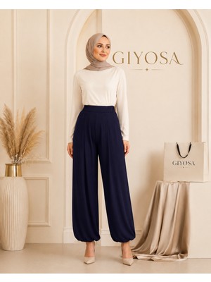 Giyosa Lora Kadın Lastikli Paça Rahat Kesim Pantolon