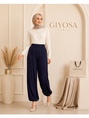 Giyosa Lora Kadın Lastikli Paça Rahat Kesim Pantolon