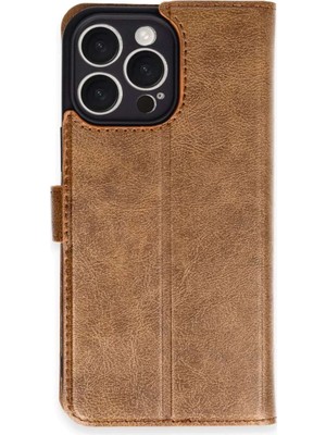 iPhone 16 Pro Max Kılıf Trend S Plus Kapaklı Kılıf - Taba