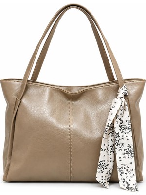 Celonia Kadın Fularlı Fermuarlı Kapamalı Shopper El ve Omuz Çantası