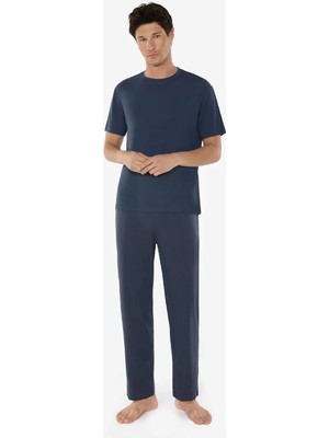 Malabadi Erkek Füme Bisiklet Yaka Micro Modal Extra Yumuşak Yazlık Pijama Takımı 6030