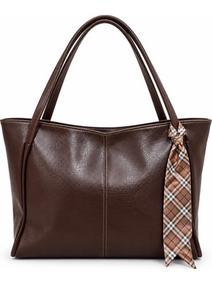 Celonia Kadın Fularlı Fermuarlı Kapamalı Shopper El ve Omuz Çantası
