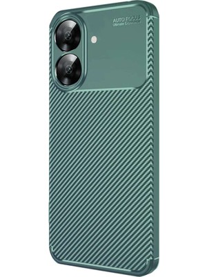 Realme Note 60 Kılıf Auto Focus Karbon Kapak - Koyu Yeşil