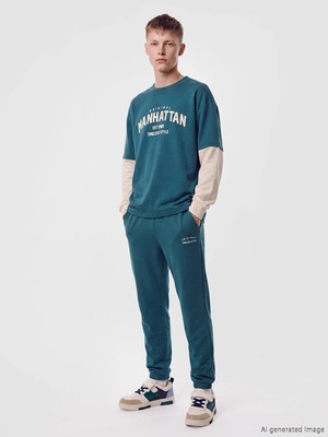 Lc Waikiki Yeni Sezon Petrol Erkek Çocuk Soft Touch Jogger Eşofman Altı