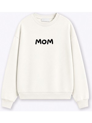 Monila Kadın Premium Kumaş 3 Iplik Şardonlu Anne Baskılı Sweatshirt