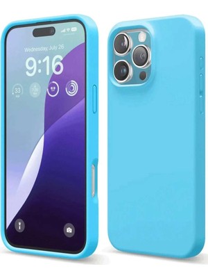 iPhone 16 Pro Max Kılıf Nano Içi Kadife Silikon - Mavi