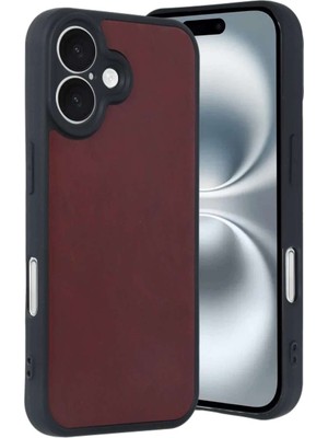 iPhone 16 Kılıf Aras Deri Kapak - Bordo