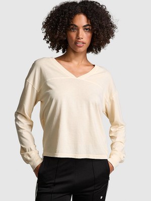 Victoria's Secret Ace Cotton V-Neck Long Sleeve T-Shirt