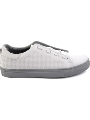 Bambi White Genuine Leather Men's Sneakers E01535125703