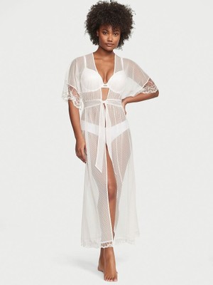 Victoria's Secret Polka Dot Sheer Long Robe