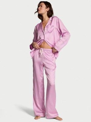 Victoria's Secret Glazed Satin Heart Long Pajama Set