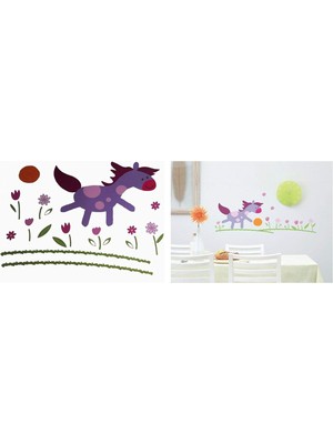 Tr Duvar Süsü (Sticker) Küçük At Desenli Pvc