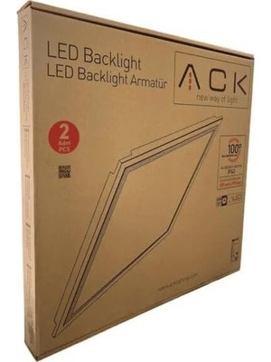 Tr Ack 60X60 cm LED Panel Armatür, Sıva Altı, 6400K Beyaz Işık, Kare 2 Adet