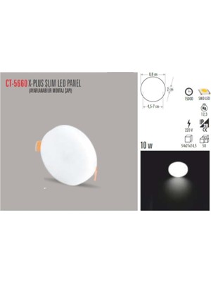 Tr Ct 5660-10W x Plus LED Panel Beyaz Işık Armatür