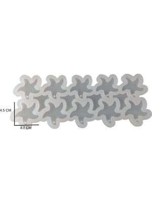 Depposite Epoksi Silikon Kalıp Çoklu Deniz Yıldız Kalıbı Delikli Deniz Yıldızı Anahtarlık Kalıbı 4.7x4.5 cm 10 Lu