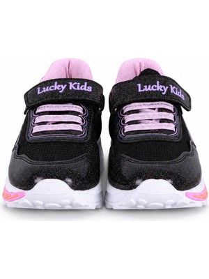 Trender Lucky Kids Patik 3010 Siyah Kız Çocuk Sneaker ENS05C3010