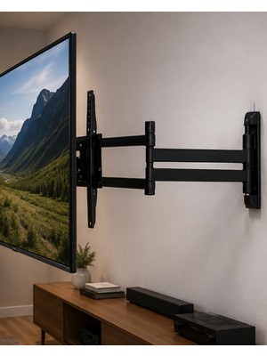 Pileli Store Çift Kollu Tv Askı Atı Hareketli LCD LED Televizyon Askılığı
