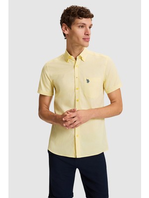 U.S. Polo Assn. Erkek Sarı Kısa Kollu Gömlek 50263027-VR094