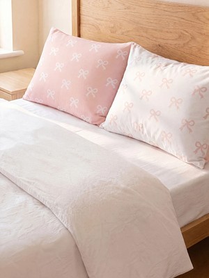 Lc Waikiki Yeni Sezon Pembe Fiyonk Desenli Yastık Kılıfı 2'li 50X70 cm