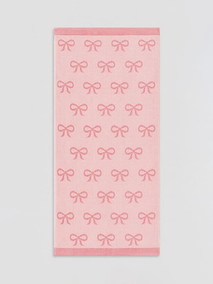 Lc Waikiki Yeni Sezon Pembe Fiyonk Desenli Pamuklu Kadın Plaj Havlusu