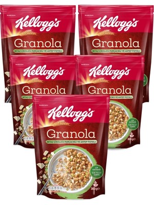 Tr 's Granola Beyaz Çikolata Parçacıklı&antep Fıstıklı 300GR x 5 Adet,%46 Yulaf Içerir, Lif