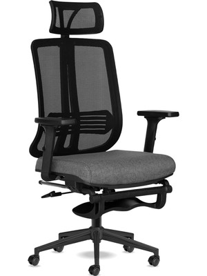Tr Spark Sx Ofis Sandalyesi Ayak Uzatmalı Fileli Sırt Ergonomik Çalışma Koltuğu (Siyah Siyah)
