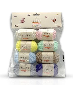 Tr Velvet Slim Mini Paket Örgü Ipliği Kadife Ipliği Amigurumi Ipliği Set Pastels