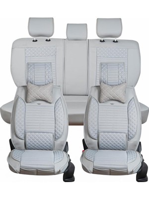 Tr Ag Store Yarı Deri Oto Koltuk Kılıfı Tam Takım 5li Set (Elite Seri) Gri Ssanyoung Korando Sp