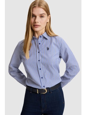 U.S. Polo Assn. Kadın Saks Uzun Kollu Gömlek 50332398-VR045