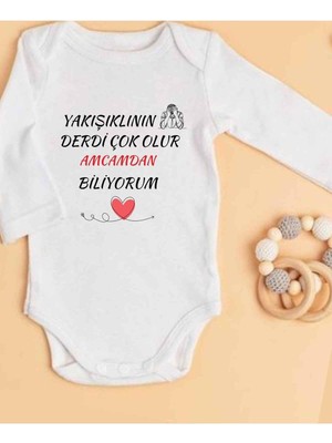 Tr Lupi Amca Yazılı Bebek Zıbın% 100 Pamuk 37, Yenidoğan