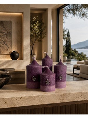 Fiocentra Amarante Royale Collection Lavanta Kokulu 4'lü Premium-Şık Hediye Mum Seti