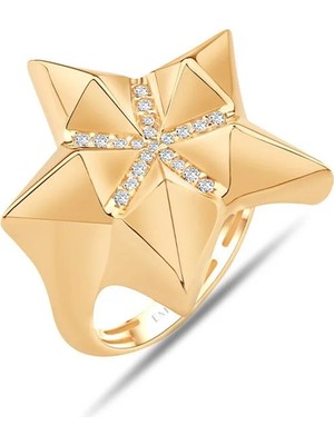 Ema Jewellery Geometrik Taşlı Yıldız Yüzük